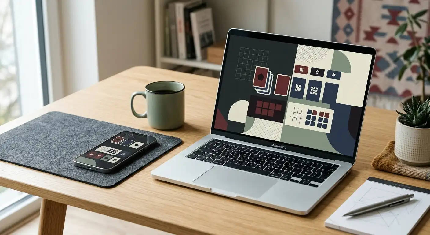 Notebook a telefon jako ilustrace mobilního a desktopového přístupu k online kasinu